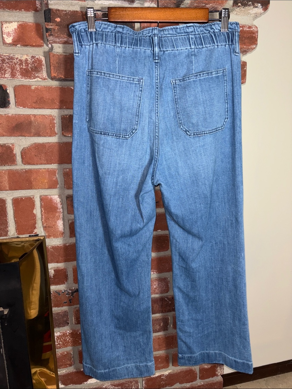 J. Crew Chambray Paperbag Cropped Jeans Wide-Leg High Waisted Size 29 - Picture 4 of 5